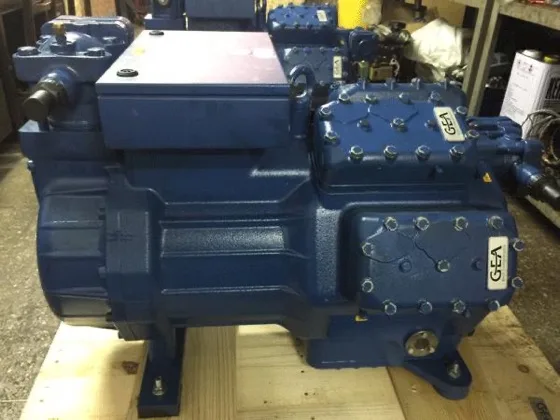 GEA semi-hermetic compressor, manufacturer labels visible on the casing